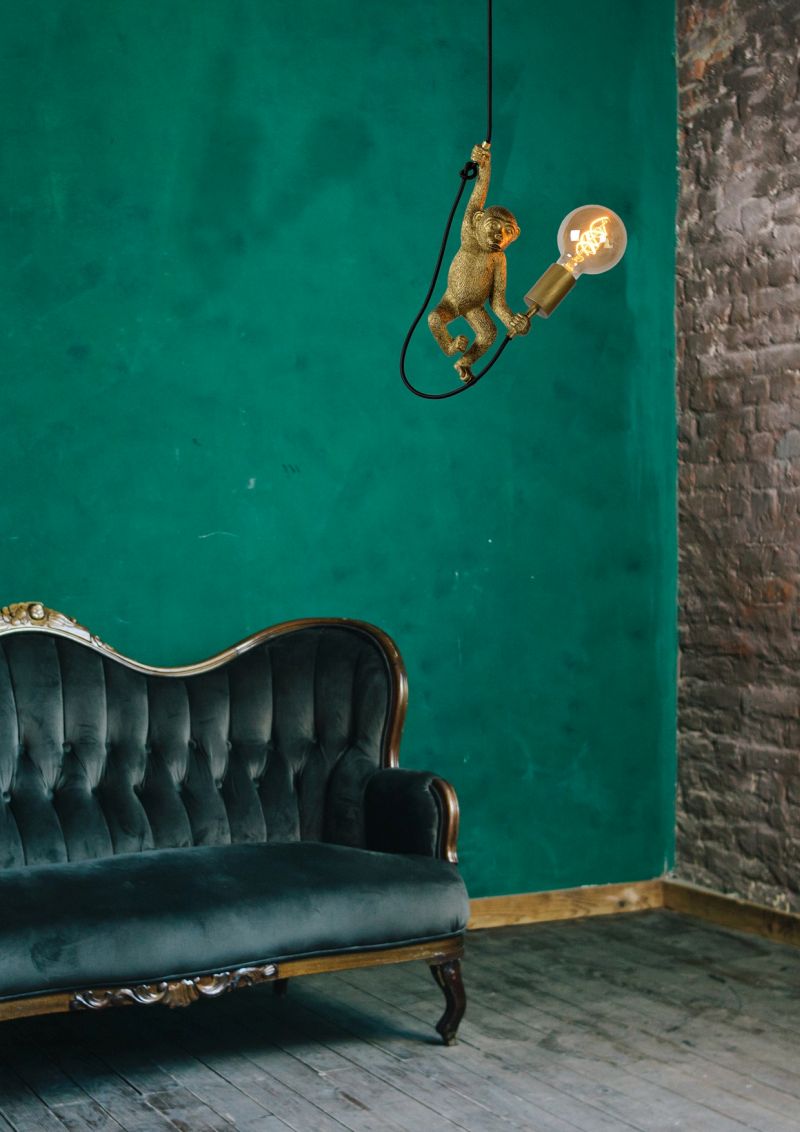 Lucide EXTRAVAGANZA CHIMP - Závesné svietidlo - Ø 17,6 cm - 1xE27 - Čierna